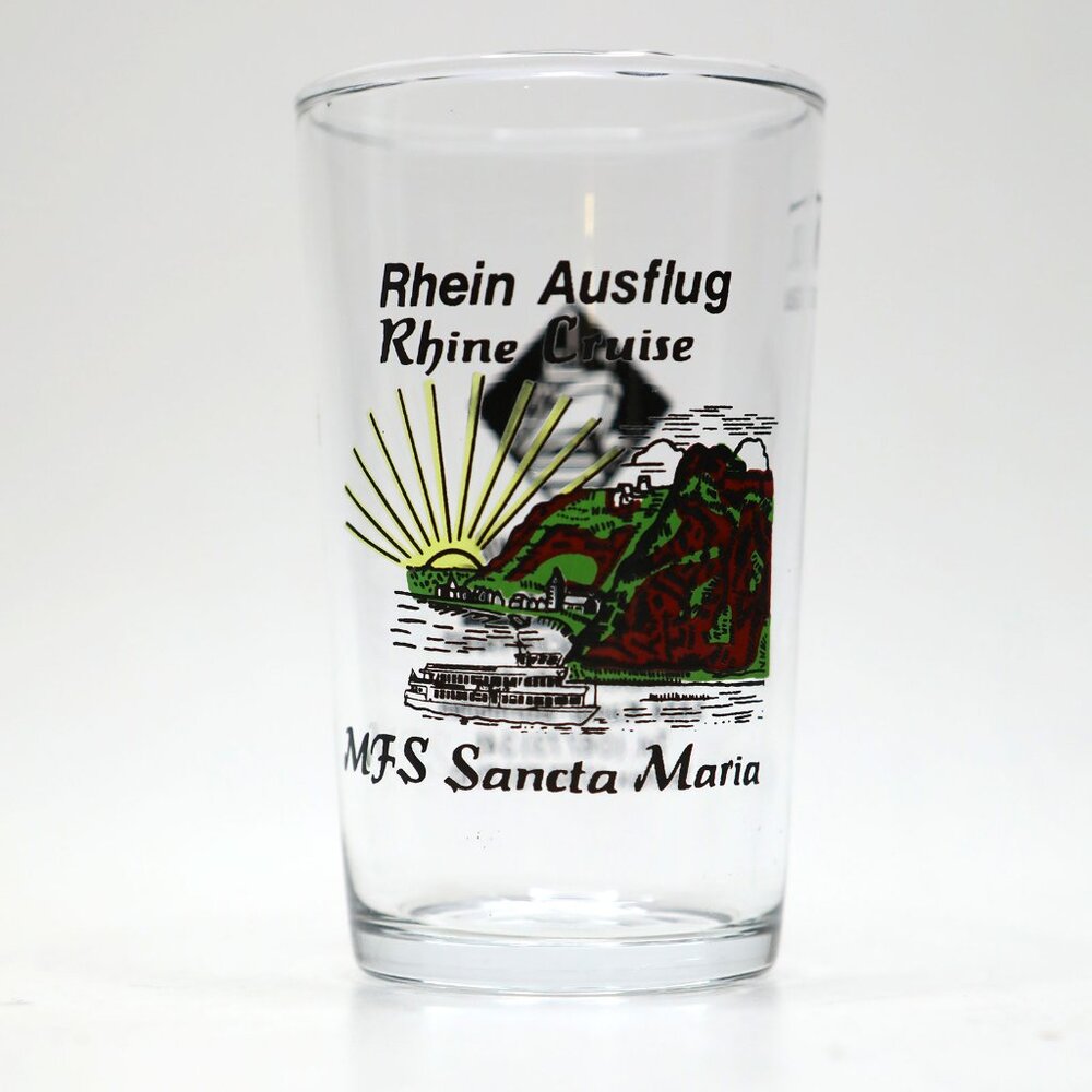 Vintage Rhine River Cruise Shot Glass - MFS Sancta Maria Germany Souvenir